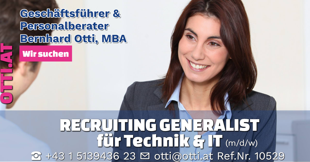 Wien: Recruiting Generalist für Technik und IT (m/w/d) – Jahresbrutto ab T-EUR 35, Vollzeit