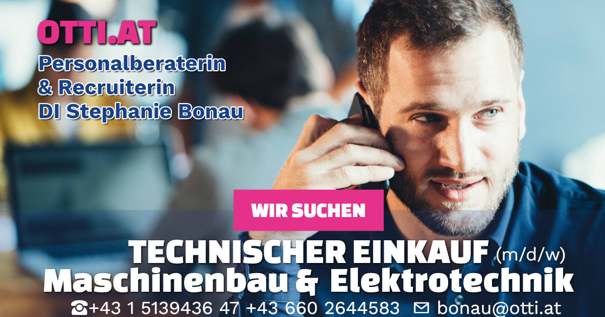 Wien: Technischer Einkauf Maschinenbau/Elektrotechnik (m/w/d) – Jahresbrutto ab T-EUR 35, Vollzeit
