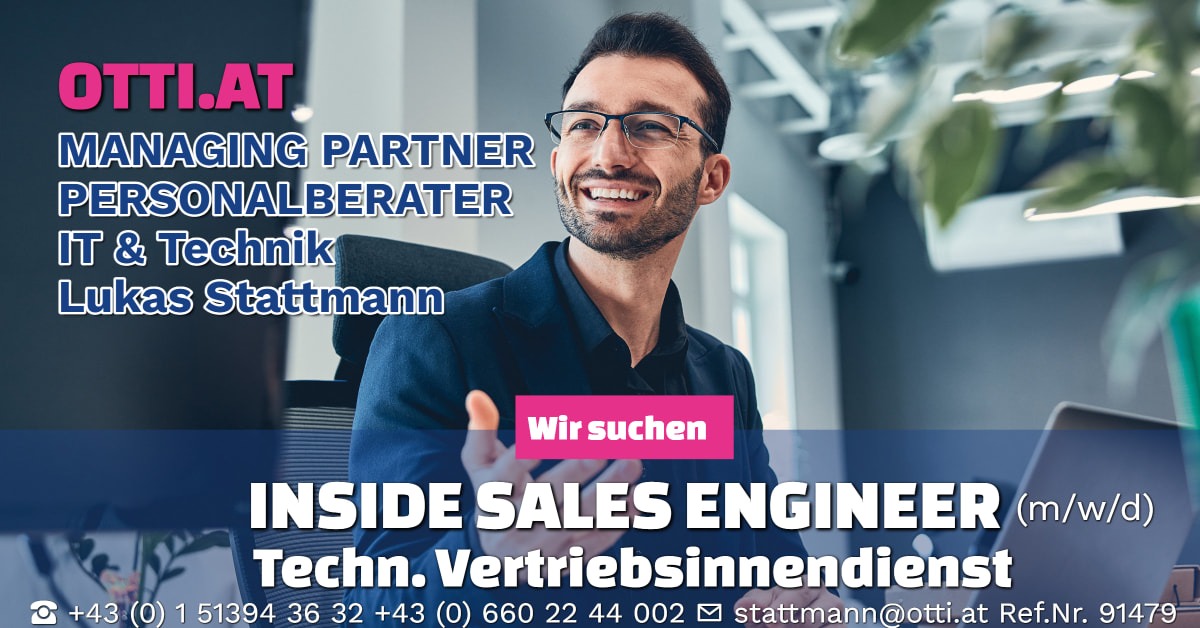 Wien: Techn. Vertriebsinnendienst m/w/d Inside Sales Engineer m/w/d – Jahresbrutto ab T-EUR 45, Vollzeit