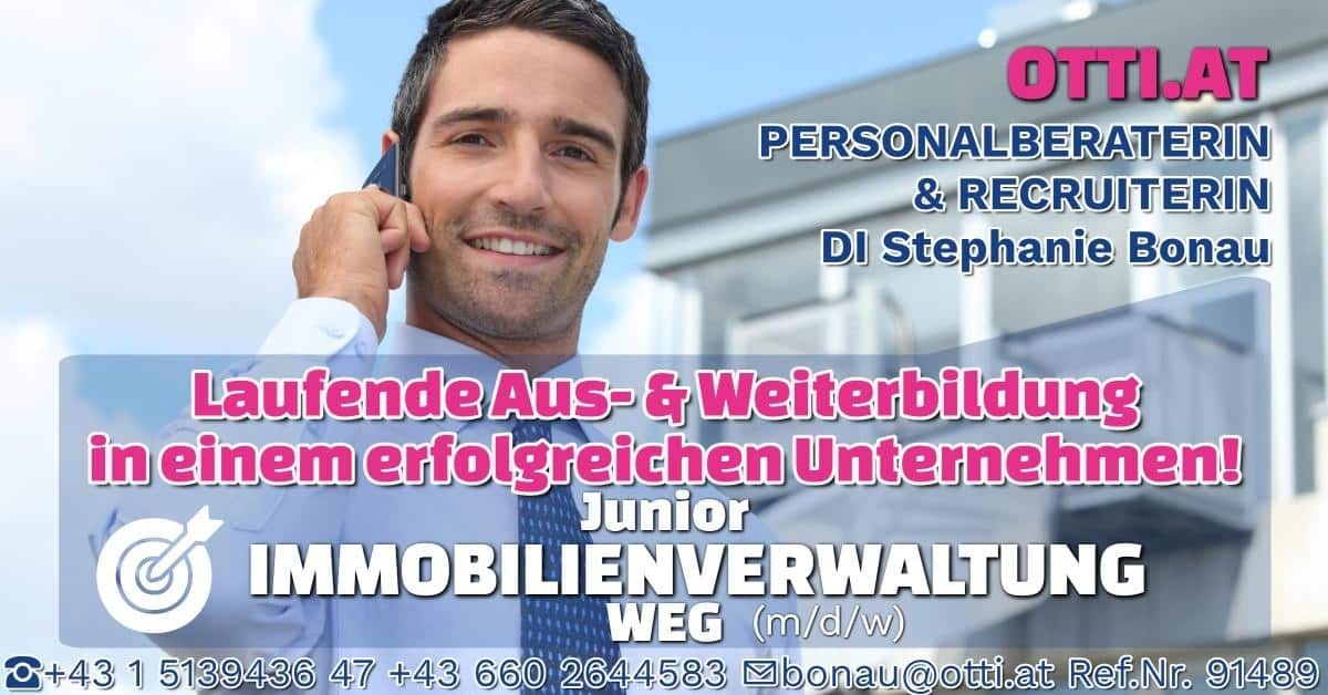 Wien: Junior Immobilienverwaltung WEG (m/w/d) – Jahresbrutto ab T-EUR 35, Vollzeit