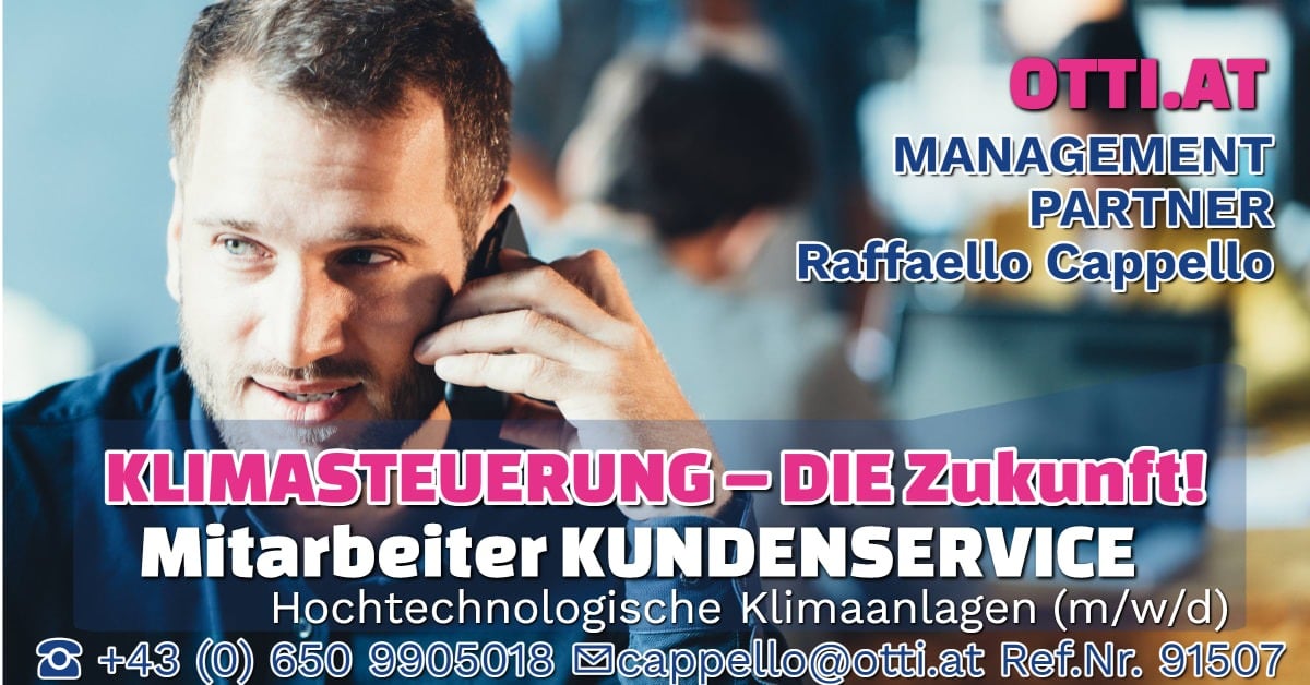 Wien: Mitarbeiter Kundenservice (m/w/d) – Jahresbrutto ab T-EUR 38, Vollzeit