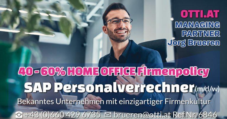 Wien: SAP Personalverrechner (m/w/d) – Jahresbrutto ab T-EUR 62, 40-60% Home Office Firmenpolicy