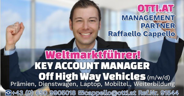 Oberösterreich: Key Account Manager Off High Way Vehicles (m/w/d) – Jahresbrutto ab T-EUR 70, Vollzeit