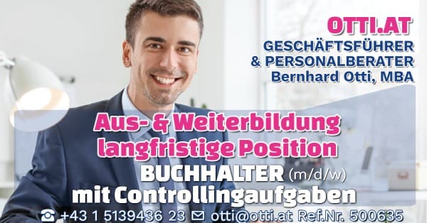 Wien: Buchhalter mit Controllingaufgaben (m/w/d) – Jahresbrutto ab T-EUR 45, Vollzeit