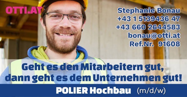 Wien: Polier Hochbau Altbau m/w/d – Jahresbrutto ab T-EUR 60, Vollzeit