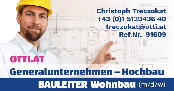 Wien: Bauleiter Wohnbau m/w/d – Jahresbrutto ab T-EUR 65, Vollzeit
