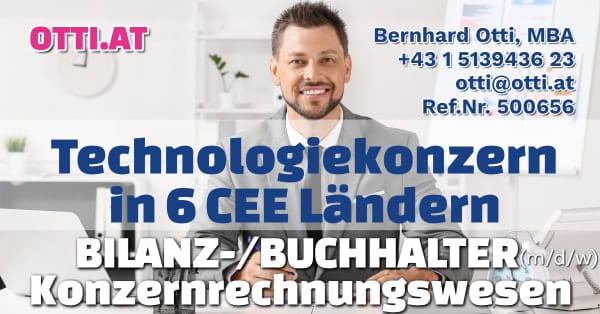 Wien: Buchhalter / Bilanzbuchhalter / Konzernrechnungswesen (m/w/d) – Jahresbrutto ab T-EUR 49, Vollzeit