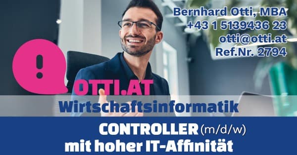 Wien: Controller mit hoher IT-Affinität (m/w/d) – Jahresbrutto ab T-EUR 56, Vollzeit