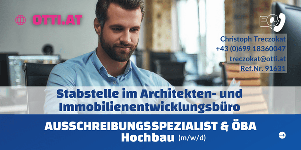 Wien: Ausschreibungsspezialist & ÖBA Hochbau m/w/d – Jahresbrutto ab T-EUR 45, Vollzeit